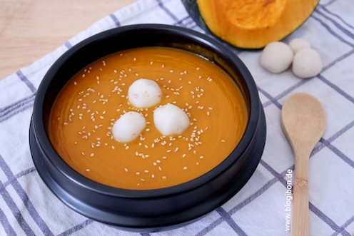 Korean Pumpkin Porridge (Hobakjuk) Kürbissuppe